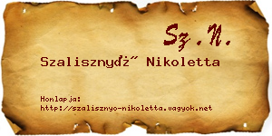 Szalisznyó Nikoletta névjegykártya