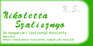 nikoletta szalisznyo business card